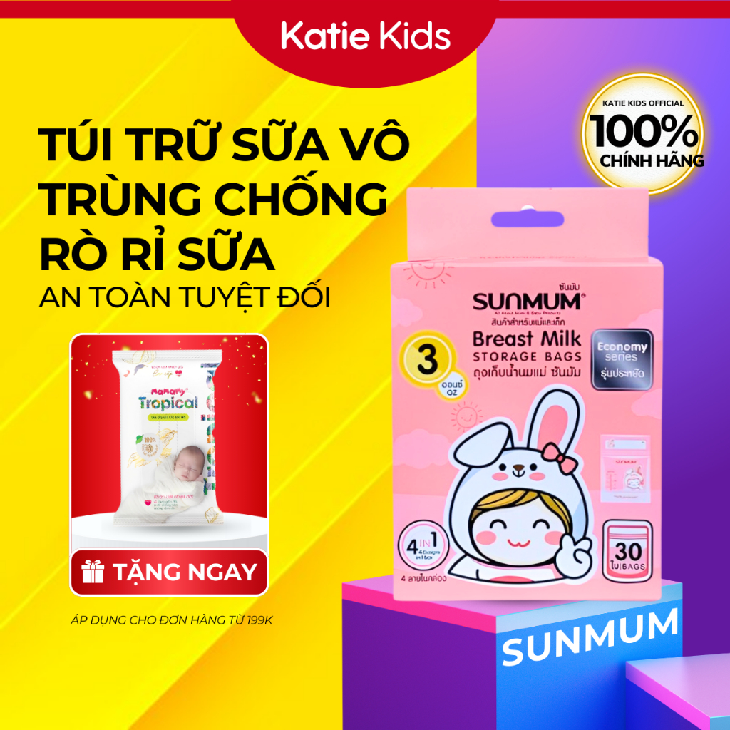 Túi Trữ Sữa Sunmum Thái Lan - Túi Đựng Bảo Quản Sữa Cho Bé Tiệt Trùng, An Toàn 100/150/250ml