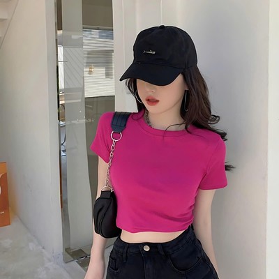Áo croptop nữ NA02 dáng ôm màu trơn chất cotton -đồng phục nhóm nữ nhiều màu LOZA PH403302