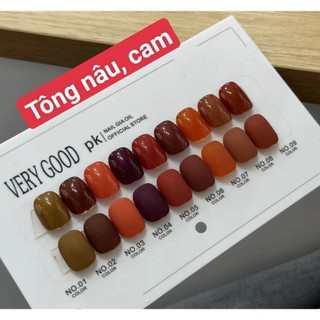 Set sơn gel tông nâu, cam 9 chai 15ml VeryGood Nail chính hãng ( tặng kèm bảng màu)