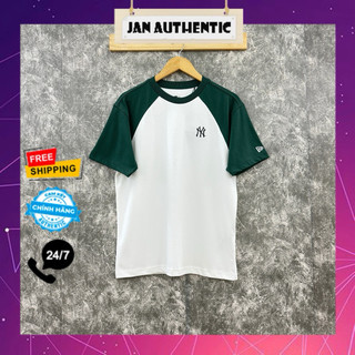Áo Thun NEW ERA NY Trắng Tay Xanh Auth | Jan.Authentic