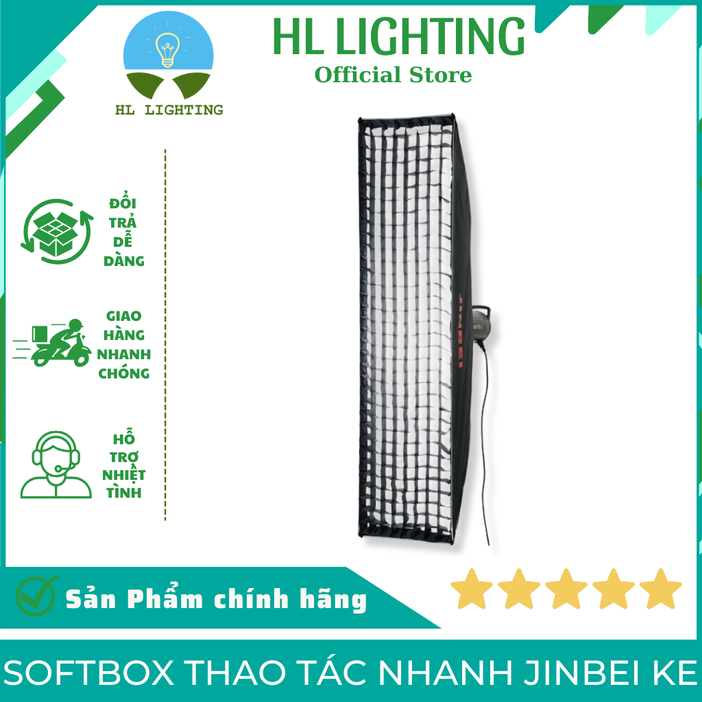 Softbox Thao Tác Nhanh Jinbei KE-25×100 Grid, KE-35×140 Grid, KE-40×180 Grid - Bowens HL Lighting