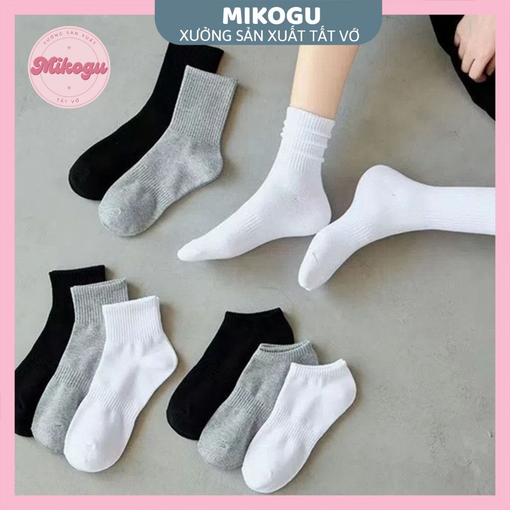 Tất Vớ Nam Nữ MIKOGU, Tất Cổ Cao - Cổ Thấp T63 Tất Thể Thao Phong Cách Đơn Giản