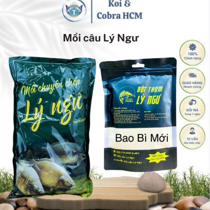 [HCM] Mồi câu Lý Ngư - Mồi chuyên chép,trôi, phi version 1,2,bột thơm