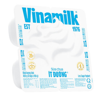 VỈ 4 HỘP SỮA CHUA VINAMILK ÍT ĐƯỜNG 100G