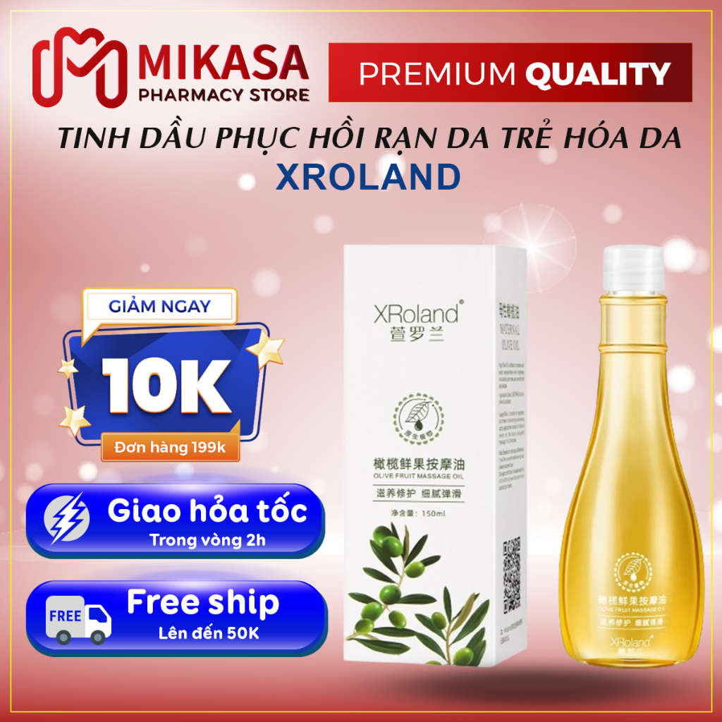 Tinh Dầu Rạn Da Oliu Xroland - Tinh Dầu Oliu Giúp Làm Mờ Rạn Da, Rạn Trắng, Rạn Đỏ, Phục Hồi Làn Da Mịn Màng, Săn Chắc