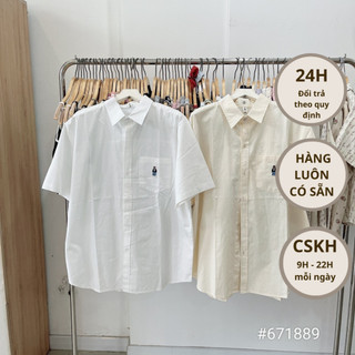 Sơ mi cộc tay thêu gấu 31452 #671889