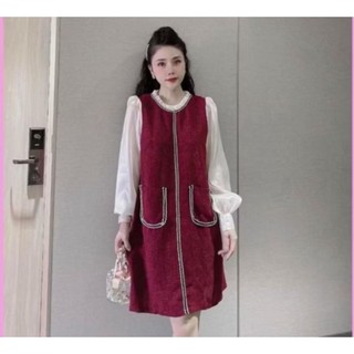 Đầm dạ tweet thu đông from rộng bigsiz tay dài 2 lớp lót