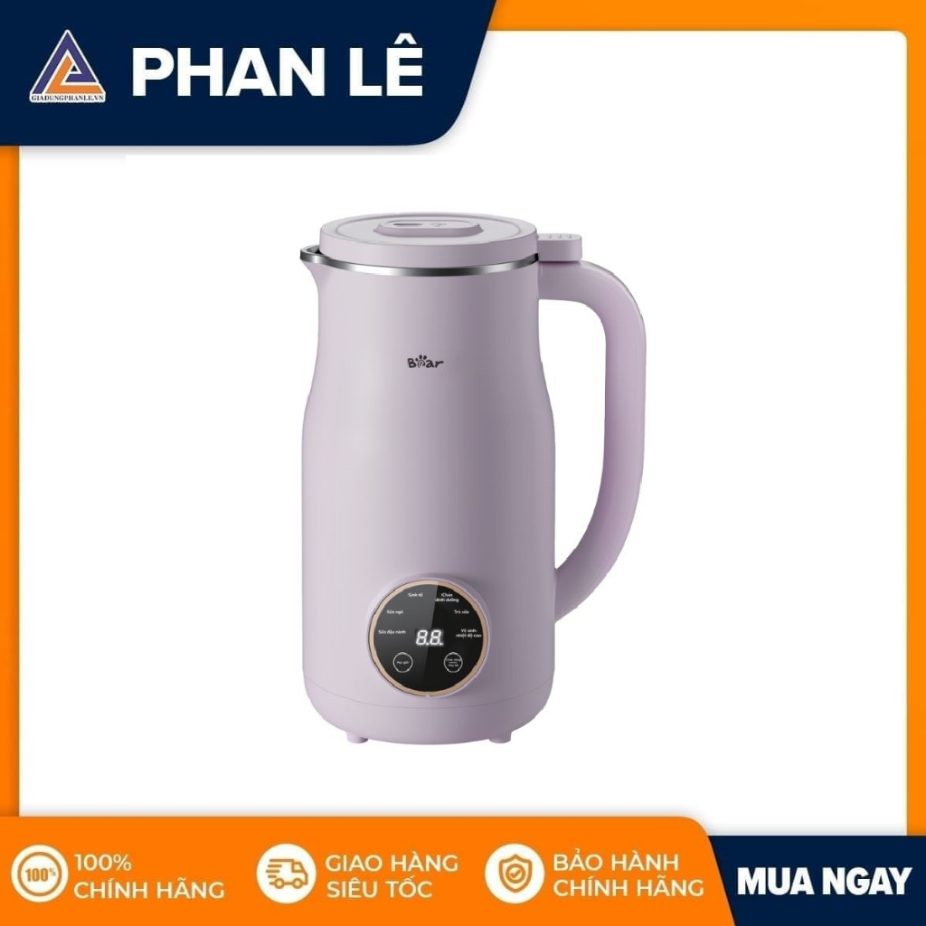 Máy làm sữa hạt Bear SB-SH06D 0.6L Tím Pastel - Dụng cụ pha chế đa năng