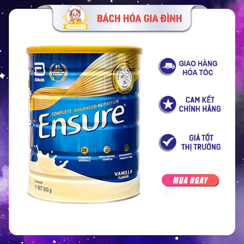 [DATE 03-2026] - Hộp Sữa Bột Ensure Úc 850g