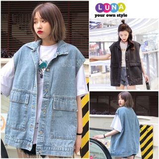 Áo khoác jean nữ Gile Hàn Quốc - Áo khoác bò túi hộp 2 màu thời trang unisex hàn quốc - LUNA