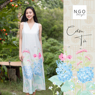 Ngọ design – đầm cẩm tú – đầm suông dài sát nách