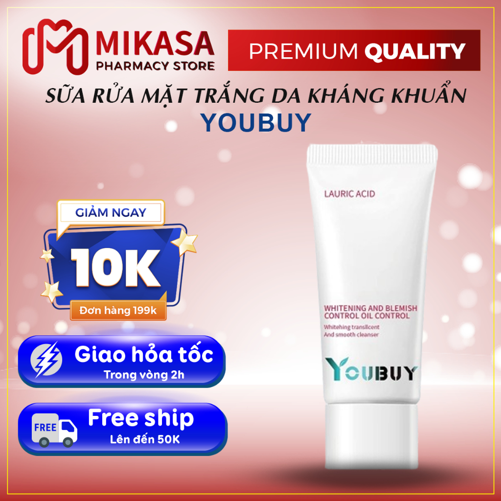 Sữa Rửa Mặt Youbuy - Sữa Rửa Mặt Youbuy Làm Sạch Sâu, Dưỡng Da Làm Da Sáng Và Mịn, Kiểm Soát Nhờn Dầu, Kháng Khuẩn
