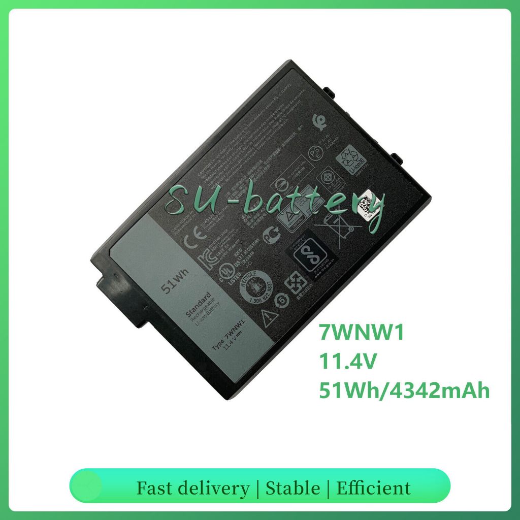 Pin ZIN Dell Latitude 5424 5420 7424 Rugged Tablet 3-cell 51Wh D/P 7WNW1