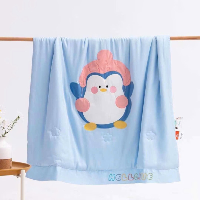 Chăn Lụa Tencel Cho Bé Kích 1m2 x 1m6 . Chăn Mền Tencel Cao Cấp Cho Bé Mang Đi Học .