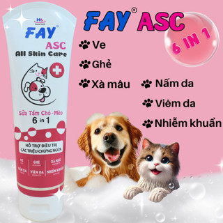 Sữa tắm Chó Mèo Fay All Skin Care 290ml - Hỗ trợ điều trị các hiện tượng ngứa, rụng lông do viêm da nhiễm khuẩn, Ghẻ, Xà