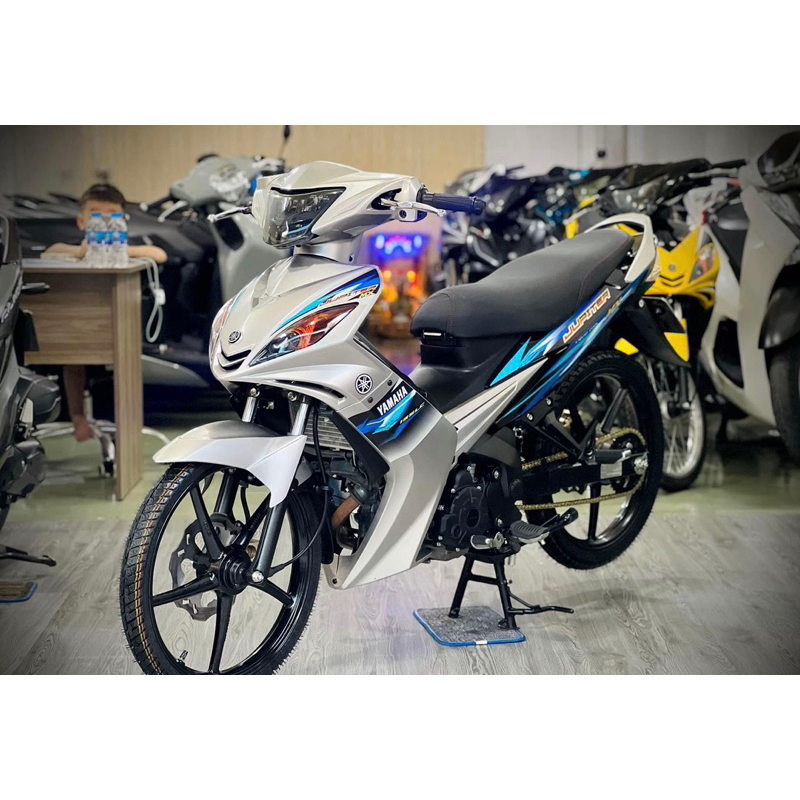 tem chế Exciter 2010 đen bạc Spark xanh- Tem decal 3 lớp