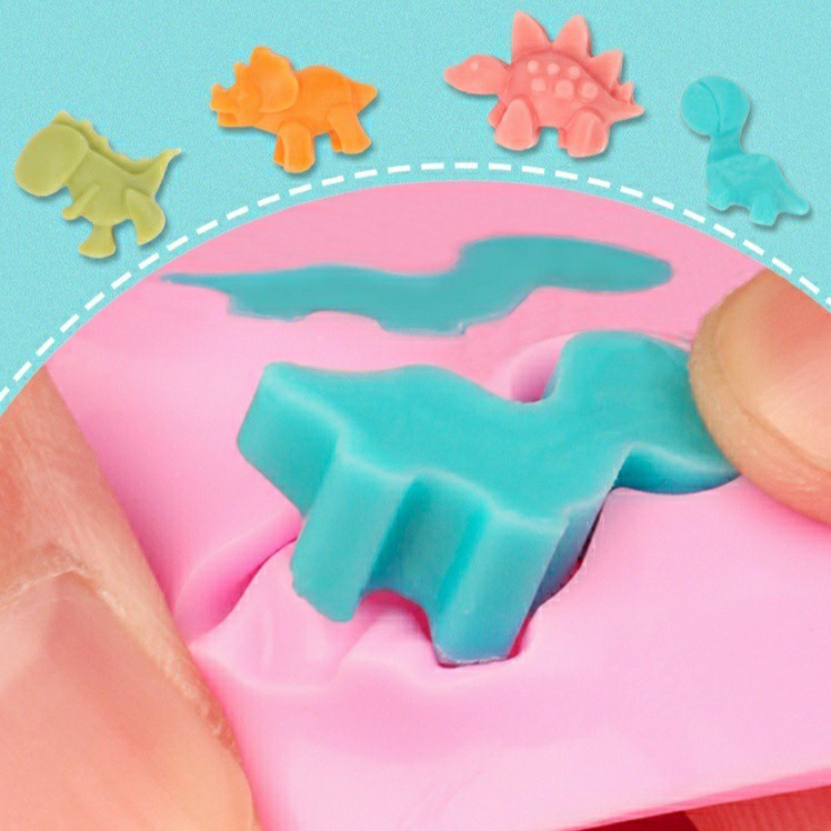 ✨️✨️Khuôn Silicon 48 Ngăn Tạo Hình Khủng Long Dễ Thương