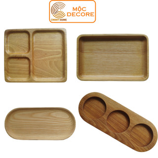 Khay gỗ chữ nhật cmart home có tay cầm, khay dùng bưng bê, khay gỗ decore, khay gỗ lựa chọn size