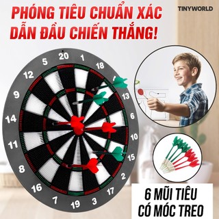 Bảng phi tiêu mũi nhựa an toàn 17 inches, để bàn và treo tường tiện dụng-Tinyworld