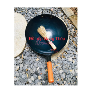 Chảo Thép Cacbon không tráng phủ,không dễ rỉ,tôi sẵn-chống dính tốt,đáy tròn-nhà hàng,gia đình.
