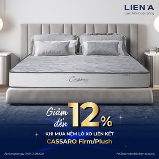 Nệm lò xo liên kết cassaro plush liên á - nâng đỡ vượt trội - êm ái hơn với pillowtop