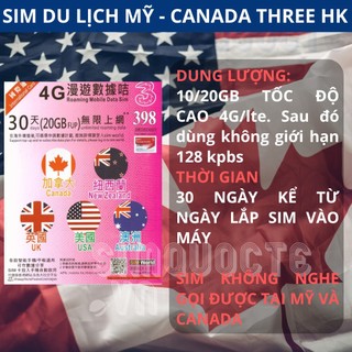 Sim Du Lịch 4G Mỹ Canada Mexico Tốc Độ Cao Không giới hạn Internet Hỗ trợ Giao Nhanh và Esim
