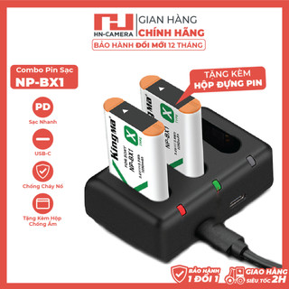 Bộ 2 Pin+Dock sạc ba Kingma cho Sony NP-BX1 Kèm hộp chống ẩm