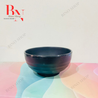 Tô Nhựa Melamine Tròn Đen Nhám