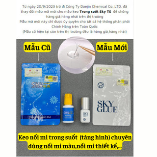 Keo nối mi Sky TS Trong suốt ,không màu, Sky S+ (Keo đen) , Sky D+ (Keo Đen)_5ml_keo tạo fan_Thúy Hà