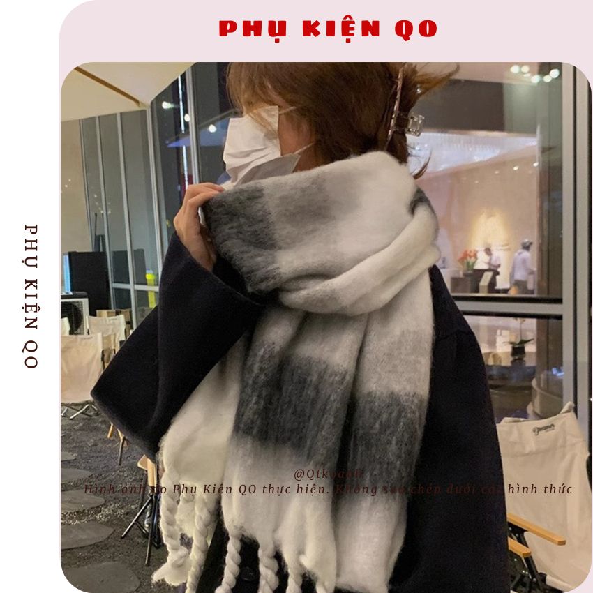 Khăn quàng cổ hoạ tiết đơn giản tua rua thích hợp cho mọi OUTFIT K75 | BigBuy360 - bigbuy360.vn