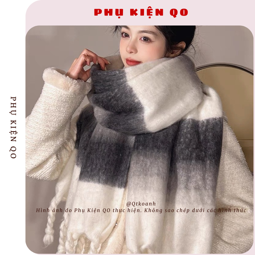 Khăn quàng cổ hoạ tiết đơn giản tua rua thích hợp cho mọi OUTFIT K75 | BigBuy360 - bigbuy360.vn