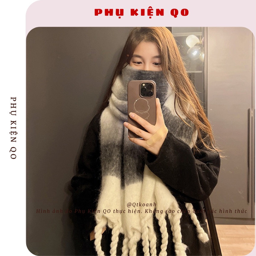 Khăn quàng cổ hoạ tiết đơn giản tua rua thích hợp cho mọi OUTFIT K75 | BigBuy360 - bigbuy360.vn