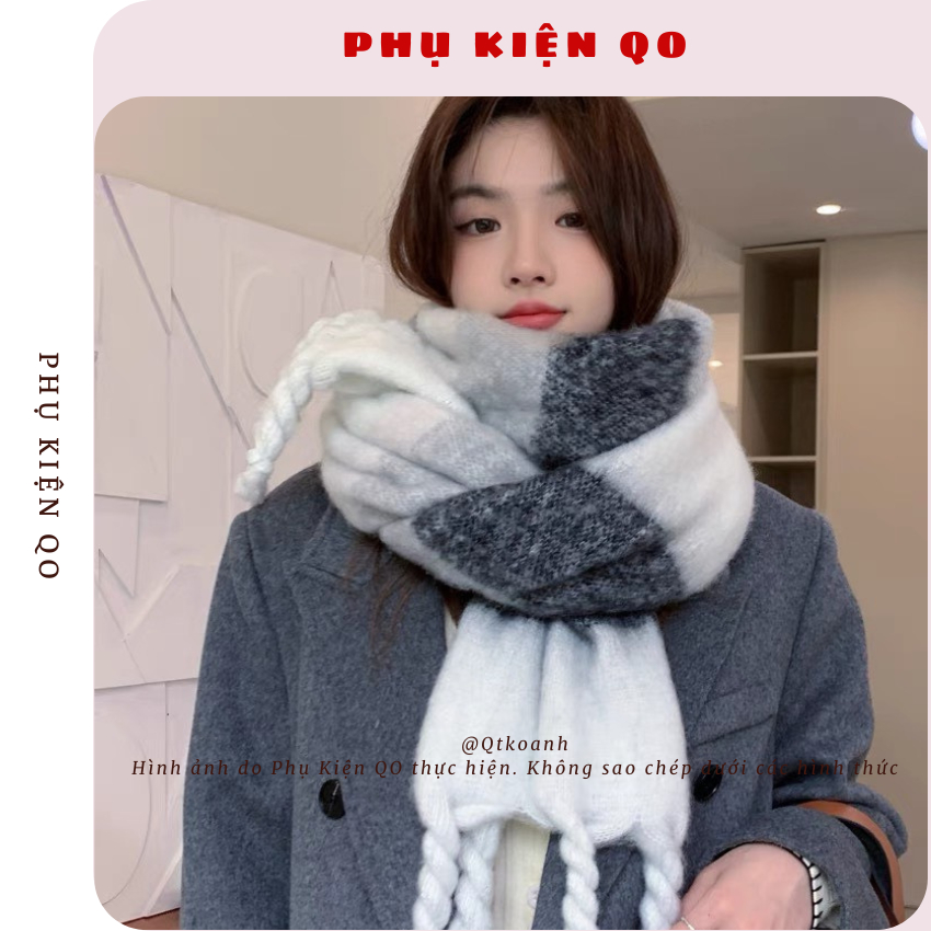 Khăn quàng cổ hoạ tiết đơn giản tua rua thích hợp cho mọi OUTFIT K75 | BigBuy360 - bigbuy360.vn