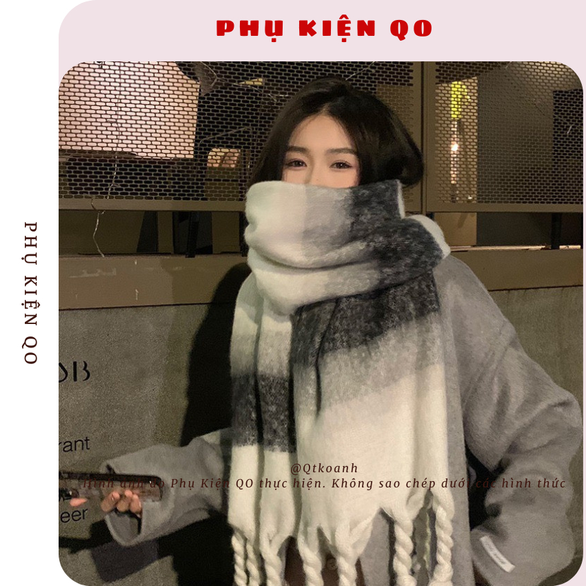 Khăn quàng cổ hoạ tiết đơn giản tua rua thích hợp cho mọi OUTFIT K75 | BigBuy360 - bigbuy360.vn