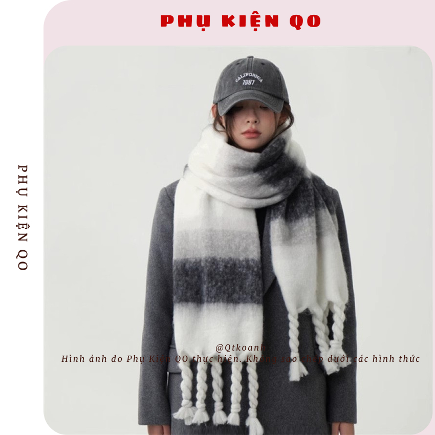 Khăn quàng cổ hoạ tiết đơn giản tua rua thích hợp cho mọi OUTFIT K75 | BigBuy360 - bigbuy360.vn
