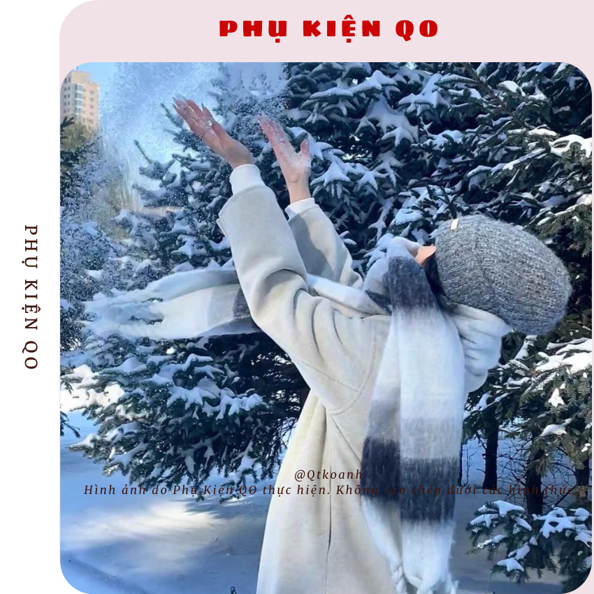 Khăn quàng cổ hoạ tiết đơn giản tua rua thích hợp cho mọi OUTFIT K75 | BigBuy360 - bigbuy360.vn