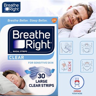 Miếng dán chống ngáy Breath Right 30 pcs,Miếng dán chống ngáy thông mũi Breathe Right