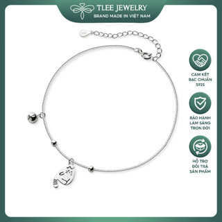 Lắc tay, lắc chân mèo bụng bự bạc s925 cao cấp mix chuông nhỏ ngộ nghĩnh TLEE JEWELRY LT0147