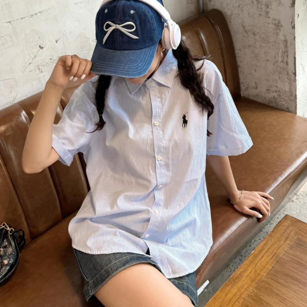 BARE_Áo sơ mi tay ngắn thêu xinh , áo sơ mi form rộng chất kate sọc mát, ít nhăn phong cách basic dễ phối đồ _A391, A354 | BigBuy360 - bigbuy360.vn