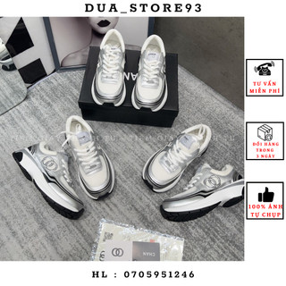 Giầy thể thao nữ độn đế, giầy sneaker xám bạc nữ hàng cao cấp fullbox