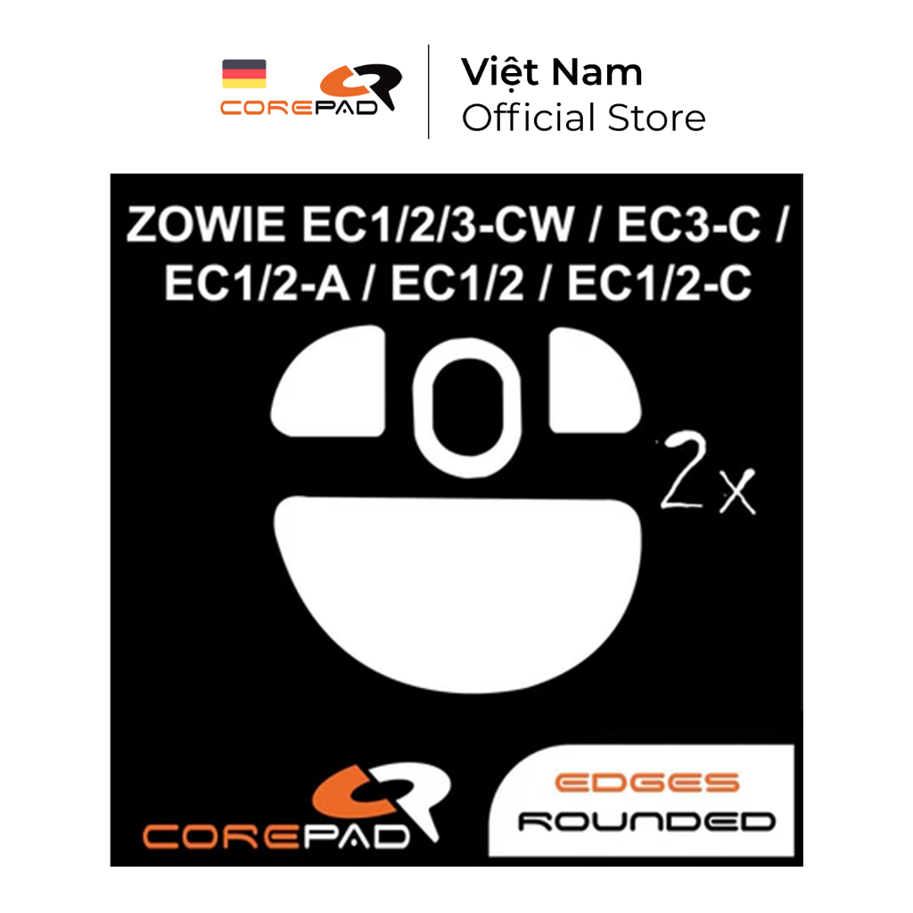 2 Bộ Feet chuột thay thế PTFE Corepad Skatez PRO Zowie EC1-CW / EC2-CW / EC3-CW - Corepad Official S