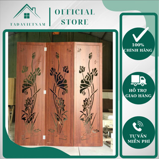 (1-2 tấm) Vách bình phong ngăn phòng họa tiết Hoa Sen Kín gỗ MDF thương hiệu TADA Việt Nam