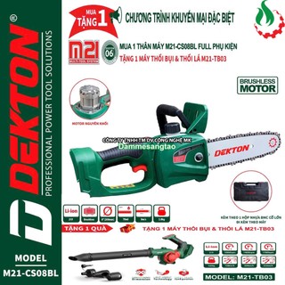Máy cưa xích pin 21v dekton m21-cs08bl