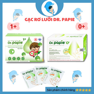 Gạc rơ lưỡi/ Gạc răng miệng Dr.Papie làm sạch và bảo vệ răng miệng cho bé (30 gói/1 hộp)