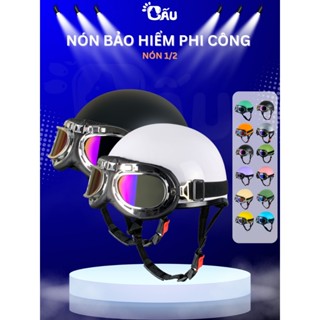 Nón bảo hiểm 1/2 phi công Gấu kèm kính full hộp - NPC