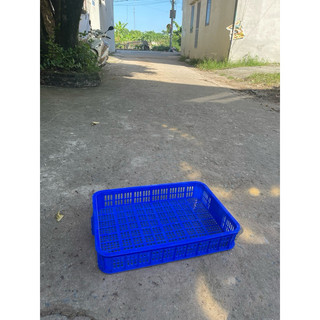 Rổ nhựa, thùng nhựa sóng hở Kích thước: 610x420x100mm, đựng thực phẩm dụng cụ linh kiện chịu được nhiệt độ kho lạnh