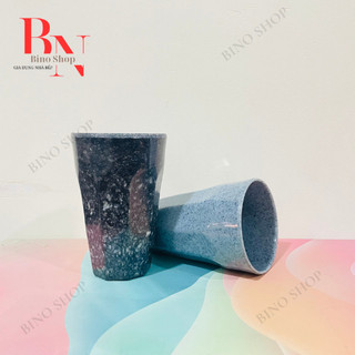 Ly Nhựa Melamine Kiểu Cao Vân Đá Đen/Xanh