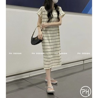 Váy len mtg suông kẻ polo basic #7395 hàng QC freesize
