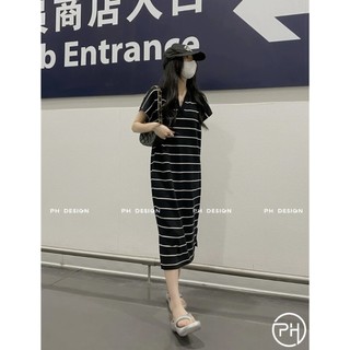 Váy len mtg suông kẻ polo basic #7395 hàng QC freesize