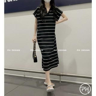 Váy len mtg suông kẻ polo basic #7395 hàng QC freesize